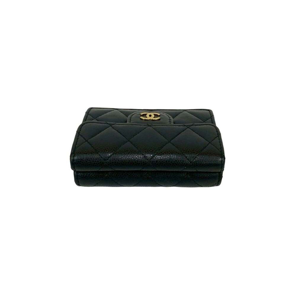 CHANEL Black Caviar Leather Logo Wallet - Picture 3 of 10